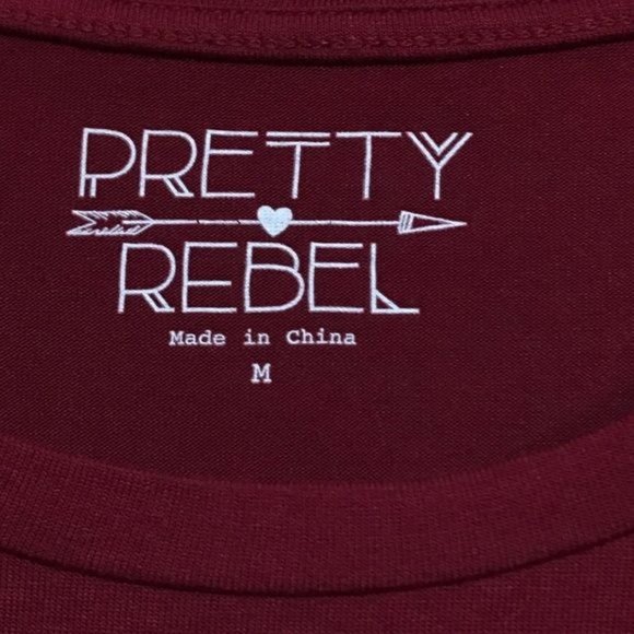 Pretty Rebel Tee Long Sleeve Graphic Strong Beautiful Kind  Size M Junior - Picture 4 of 6